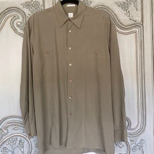 Men’s Burma Bibas Khaki silk shirt